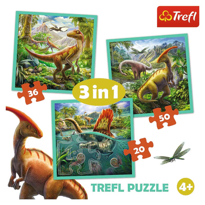Puzzle - 3 in 1 - Dinosaur